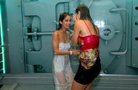 Compilation of lesbian dancing girls getting soaking wet up on the dance floor 64864567