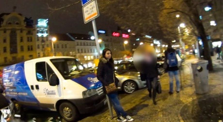 Brunette teen Denies takes cum after being picked up on the street and fucked 80736050