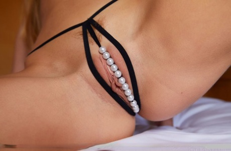 Topless teen Alexis Crystal removes sexy underwear to get totally naked 89994810