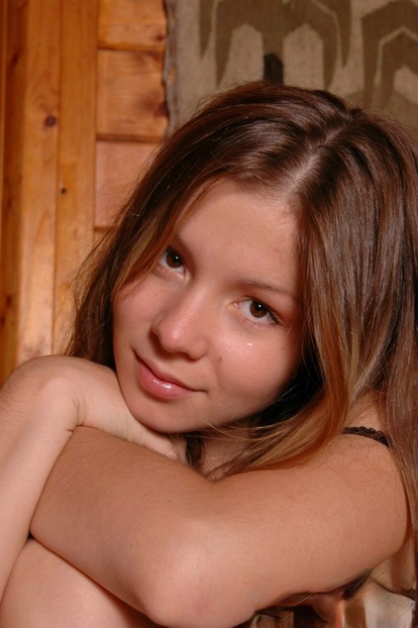 18-year-old cutie uncovers her tiny tits in panties and socks 74372949