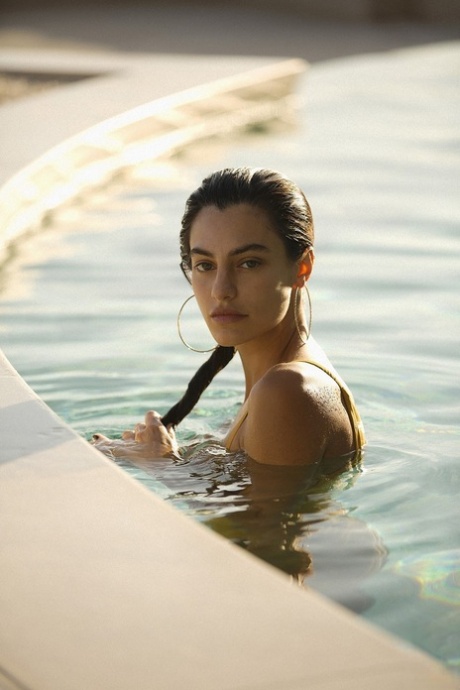 Gorgeous centerfold model Yasmina Jones bares her tits and ass after a swim 78411507