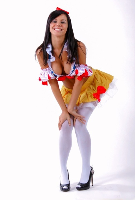Dark haired girl Destiny Moody looses her tits and pussy from cosplay clothing 86772434