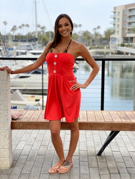 Armani Black models a bikini at a marina before an ass licking BJ and fucking 76805620