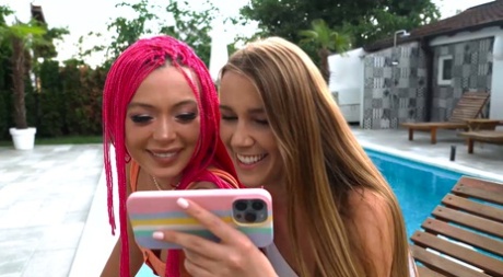 Anal penetrations are on the menu during a lesbian threesome 42581536