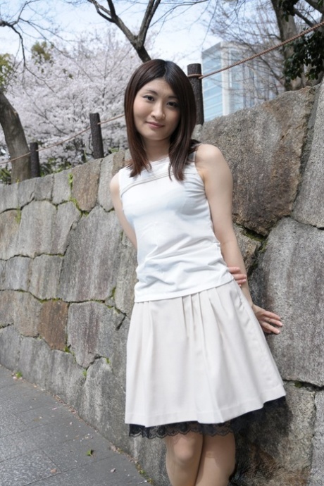 Pretty Japanese girl Shiori Moriya models outdoors for a non-nude shoot 49367424